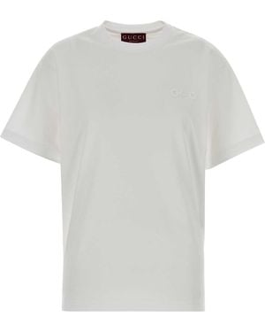 Gucci Logo Cotton T-Shirt - White