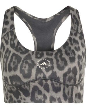 adidas By Stella McCartney Sport-Bh Mit Leopardenprint - Grau