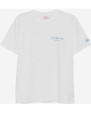 MC2 Saint Barth Bedrucktes Baumwoll-T-Shirt - Weiß