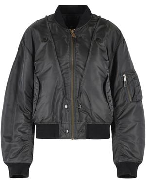 Maison Margiela Dark Reversible Ribbed Polyamide Bomber Jacket - Black