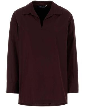 Max Mara S Maxmara Aubergine Poplin Cristel Blouse - Purple
