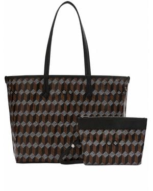 AU DEPART Tote Calf/Coated Canvas - Black