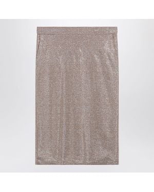 GIUSEPPE DI MORABITO Midi Skirt With Rhinestones - Brown