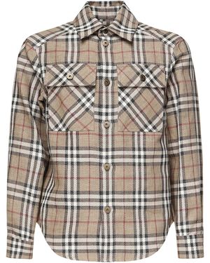 Burberry Übergroßes Walnuss-Leinenhemd - Grau