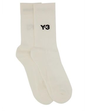 Y-3 3 "Classic Crew" Socks - White