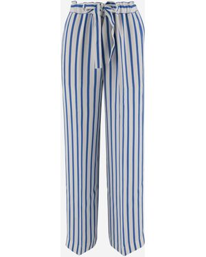 Polo Ralph Lauren Striped Silk Trousers - Blue