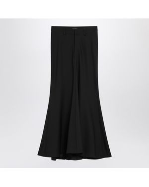 Balenciaga Long Wool Skirt - Black
