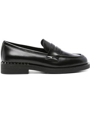 Ash Whisper Leather Loafers - Black