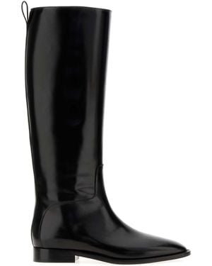 Jil Sander Leather Lune Boots - Black