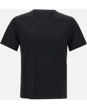 Kangra Schwarzes Baumwoll-Modal T-Shirt Mit Rundhalsausschnitt