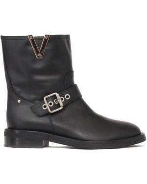 Via Roma 15 Biker Basso Con Fibbia - Black