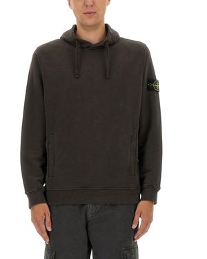 Stone Island Cotton Fleece Sweatshirt - Grau