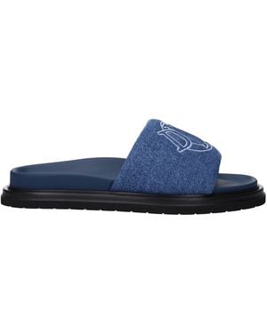 Dior Slippers En Klompen Heren Stof Blauw/jeans
