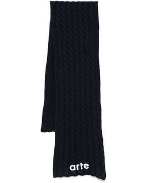 Arte' Textured Logo Scarf - Blue