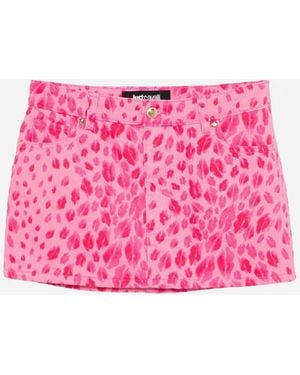 Just Cavalli Minifalda de algodón estampada de - Rosa