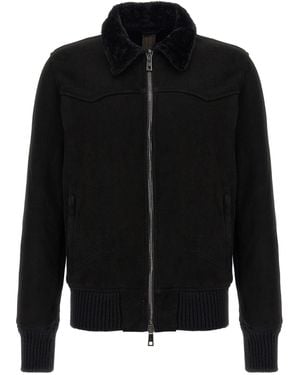 Giorgio Brato Sheepskin Bomber Jacket - Zwart