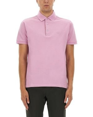 Etro Cotton Polo Shirt With Pegasus - Pink