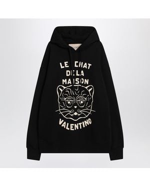 Valentino Sweatshirt With Le Chat De La Maison Patch - Black