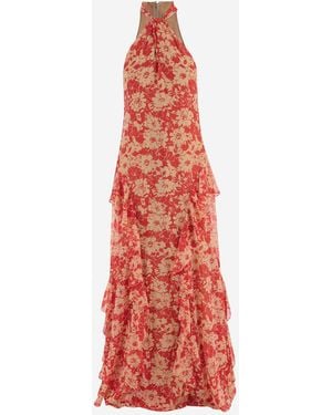 Ralph Lauren Dress Nylon Floral Print - Red