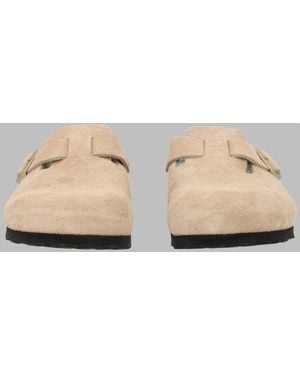 Birkenstock Suede Sandals With Contoured Footbed - Natural