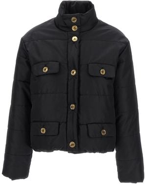 Moschino Padded Down Jacket With Logo Button Closure - Schwarz