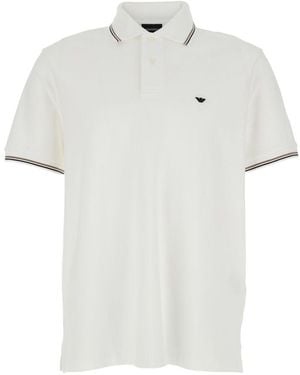 Emporio Armani Logo Cotton Polo Shirt - White