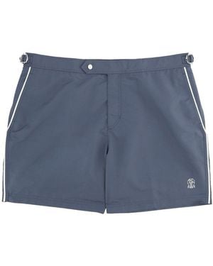 Brunello Cucinelli Logo Swim Shorts - Blue