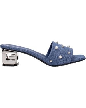 Givenchy Studded Denim Hakken Sandalen - Blauw