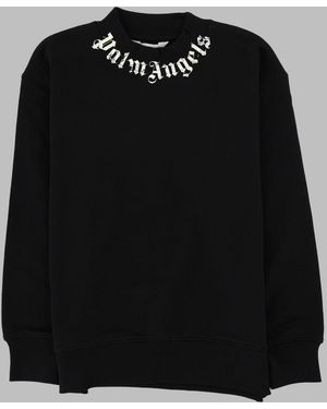Palm Angels Neck Logo Brushed Reg. Crew Boy - Black
