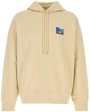 Maison Kitsuné Logo Oversized Hoodie - Natural