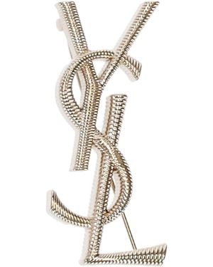 Saint Laurent Broche Cassandre Tubogaz Messing - Weiß