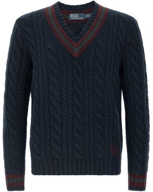 Polo Ralph Lauren Braided Jumper Jumpers And Cardigans - Blue