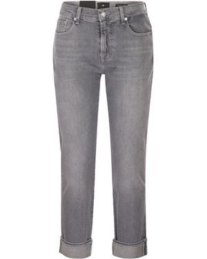 7 For All Mankind Vaqueros boyfriend holgados y ajustados de talle medio de - Gris