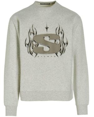 Stampd 'chrome Flame' Sweatshirt - Grey