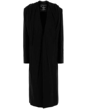 Y. Project Draped-Detail Coat - Black