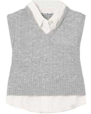 Acne Studios Layered-V-Neck Vest - Gray