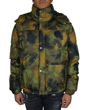 Off-White c/o Virgil Abloh Camouflage-Patterned Quilted Puffer Jacket With Detachable Hood - Black