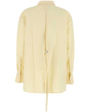 Ami Paris Ami Pastel Wool Shirt Dress in Yellow | Lyst