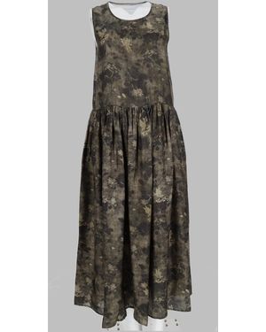 Uma Wang Elegant Draped Midi Dress For - Grey