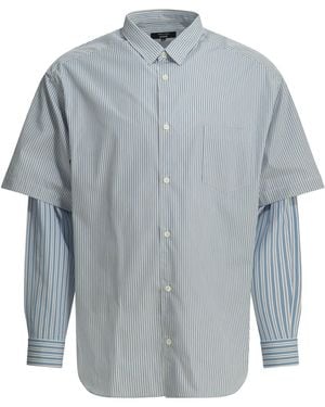 Comme des Garçons Gestreiftes Freizeithemd von - Blau