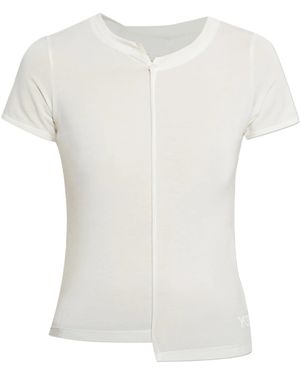 Y-3 T-Shirt Mit Reißverschluss - Weiß