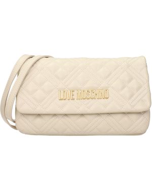 Love Moschino Polyurethane/Ivory Clutch - Natural