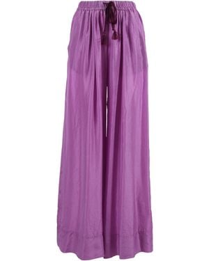 forte_forte Pantalone Coulisse Habotai Seta - Purple