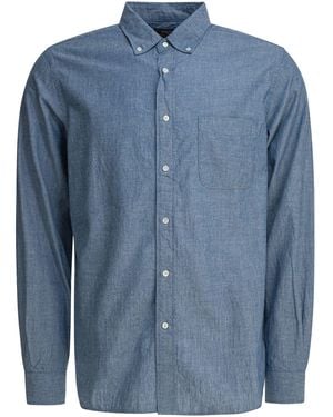 Beams Plus Shirt With Button-Down Collar Shirts Light - Blue