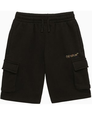 Off-White c/o Virgil Abloh Cotton Shorts With Sketch Logo - Black