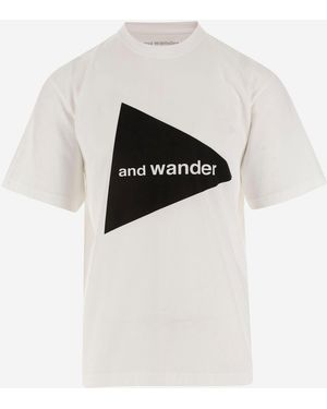 and wander Cotton Blend T Shirt With Logo - Black