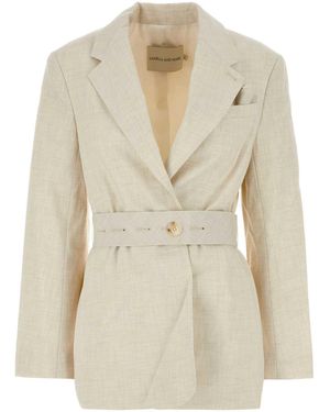 Camilla & Marc Sand Stretch Polyester Blend Floris Blazer - White
