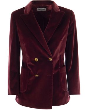 SAULINA Antonella Double Breasted Cotton Blend Jacket in