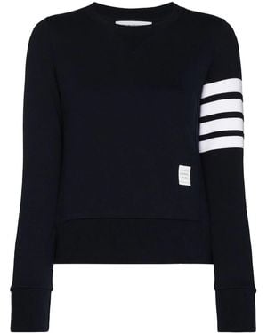 Thom Browne Sweatshirt Met Gestreepte Details - Zwart