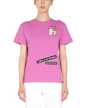 Raf Simons Relaxed Fit Crew Neck T-Shirt - Pink